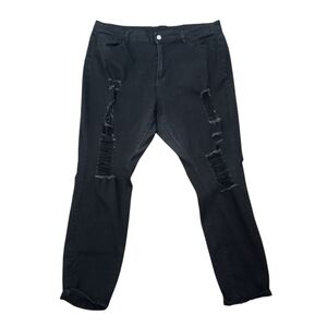 Black Distressed Jeans Sz.18 EUC.